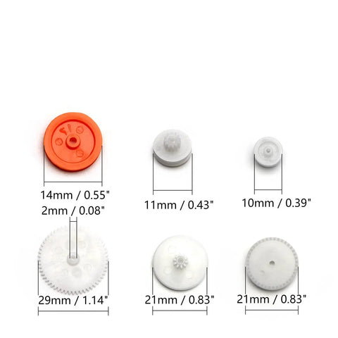 Various sizes of gears from 64 Type Plastic Gears Kit With Crown Gears Single And Double Reduction Gears Worm Gears Pulleys