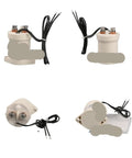 High Voltage DC Contactor Relay for EV Charging and DC Power Distribution with 12V 24V 36V 48V and 72V Coil Options, showing multiple angles and wiring details.
