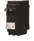 Q2020NC Two Single Pole 120 Volt Non Current Limiting Circuit Breaker 20 Amp Black For QT Style Plug In Panels Space Saving Design And Easy Install In Residential Load Centers., black 20 amp Type QT duplex plug-in circuit breaker