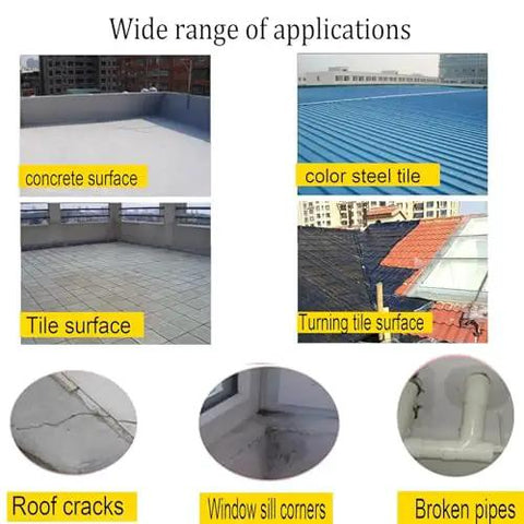 Kickoff That Leaky Roof With Heavy Duty Self Adhesive Waterproof Tape Thick Aluminum Foil Underlayer For Garages Zero Drama Fast Bond Resilient Weather Proof Edge applied on various surfaces like concrete and tile.