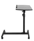 Crush Your Daily Grind With This Rock Solid Adjustable Height Rolling Computer Desk Featuring Lockable Casters, Black with adjustable height.