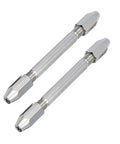 Double End Pin Vise Drill Tool 0-3.1mm Manual Gimlet Hand Drill, silver steel, 10.3 cm, reversible holders