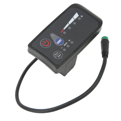 5 Pin Electric Bike Power Display Meter With LED Readout, Universal Handlebar Panel for 24V E Bike and Mountain Bike with cable