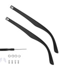 Killer TR90 Replacement Temples For Thick And Slim Frames, Durable Flexible Eyeglass Legs With Complete Screw Nut Wrench And Nose Pad Essentials, Sick 140Mm Perpendicular Hinge Fit For Everyday Ride, black TR90 arms with tools.
