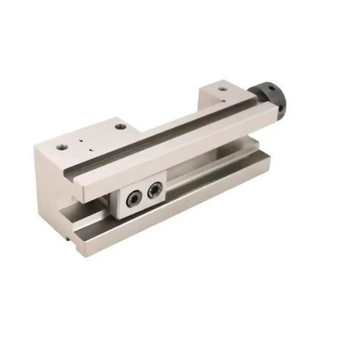 Beefed Up Industrial Bench Vise With Precision Beveled Jaws And Rock Solid Steel Lockdown Featuring Ample Jaw Opening For CNC milling machines in flat design.