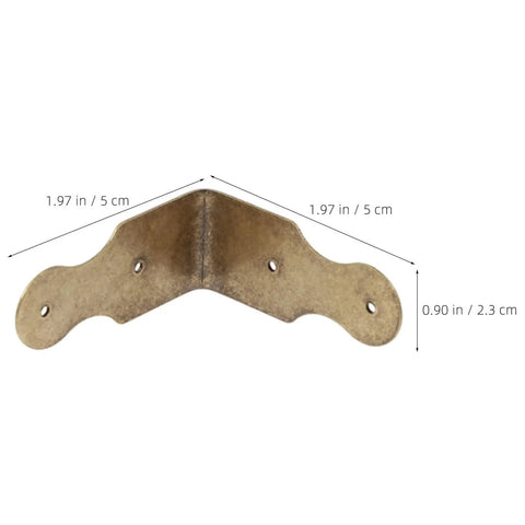 Antique Brass Corner Protectors Set Six Pack L Shaped Edge Guards For Jewelry Boxes And Wooden Chests Golden Vintage Finish