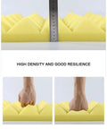 Heavy Duty Pink Acoustic Foam Panels For Walls 12 Pack Self Adhesive Soundproofing Tiles featuring high density foam and resilience test.