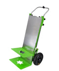 Huge 250kg Electric Stair Climber Dolly With 850W Motor Makes Moving Heavy Furniture A Cake Walk And Saves Your Back On The Go, green and silver dolly.