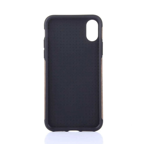 Black smartphone case with perforated design, rear view