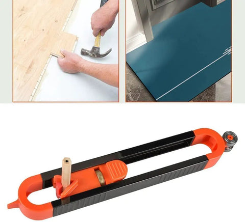 Contour Scribe Tool With Lock For Pencil For Woodworking showing precise edge measurement and layout use.