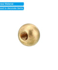 Brass Ball Cap Nuts M4x0.7 Thread Pack of 10, Decorative Screw Caps for Furniture and Lighting, single brass nut close-up view