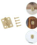 40 Piece Miniature Hinge Hardware Set for DIY Crafts Corner Iron Hinges for Jewelry Boxes and Small Cases Tiny Screws Included