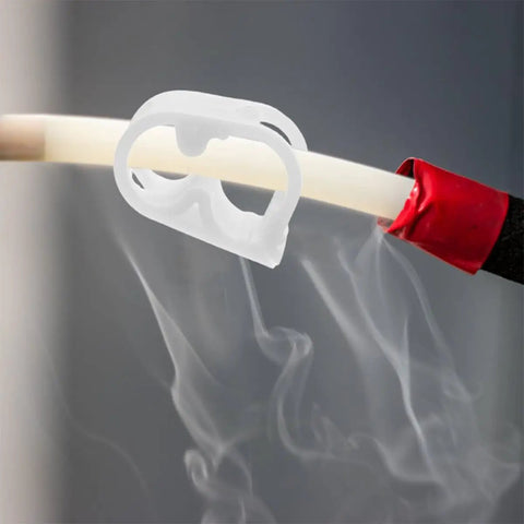 White Plastic Flow Control Tube Clamps Pack For One Quarter To Five Sixteenth Inch Tubing Adjustable Hose Pinch Valves in use