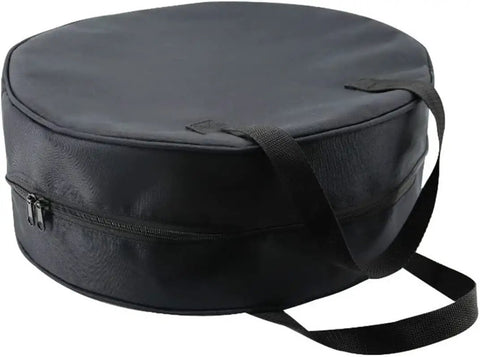 Heavy Duty Round Cable Organizer Bag That Keeps Your Cords Fully Sorted And Tangle Free for Jumper Cables RV Sewer Hose EV Charger, 16-inch, black, durable design.
