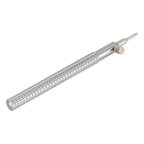 Watch Crown Remover Tool With 6 Replacement Heads, Alloy Steel Pro Grade Crown Tube Extractor, close-up view of tool handle
