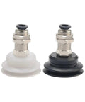 Get your hands on these industrial grade pbk-20 black pneumatic manipulator suction cups for heavy lifting, featuring white and black rubber grippers.