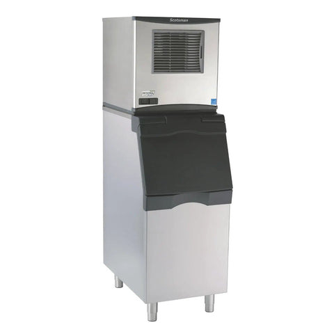 Heavy Duty Commercial Nugget Ice Maker Producing Beast Mode Cubes For Hospitality Venues With Large Capacity Bins and Fast Cycle Times, stainless steel design.