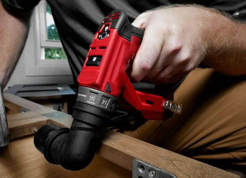 Slick Brushless Drill Driver With Four Versatile Heads Compatible With Milwaukee M12 Tools used for precise work on wood.
