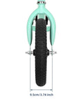 Front view of 20 Inch Kids Bike Front Wheel Replacement with solid air rubber tire and inner tube, showing tire width measurement.