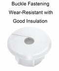 White plastic cable grommet with buckle fastening, wear-resistant and insulated, for desk wire management