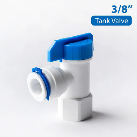 3/8 inch tank valve for 11 Gallon Pre Pressurized Water Storage Tank For Reverse Osmosis Systems, white, holds up to 8.2 gallons