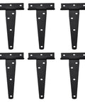 Durable Shed Door Hardware Kit With 6-Inch T-Hinges, black metal hinges for secure sheds and gates
