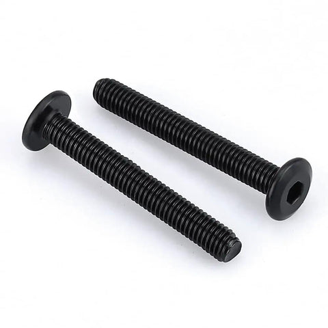 12 Sets M6x45mm Flat Head Socket Cap Screws With Barrel Nuts And 1 Hex Wrench, 304 Stainless Steel With Black Coating