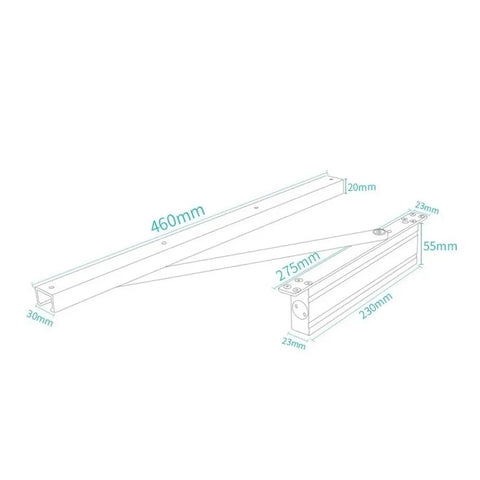 Diagram of Ultra Low Profile Concealed Door Closer 23mm With Automatic Hydraulic Buffer Hidden Mount For Seamless Soft Close.