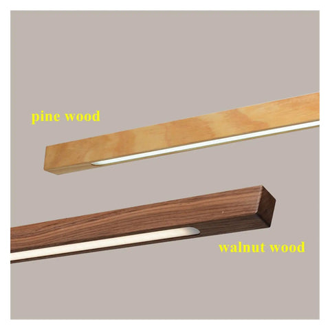 Modern Wood LED Pendant Lights Minimalist Wooden Hanging Lamp for Bedroom Dining Room Study Office Bar Luminaire Suspension in pine and walnut wood