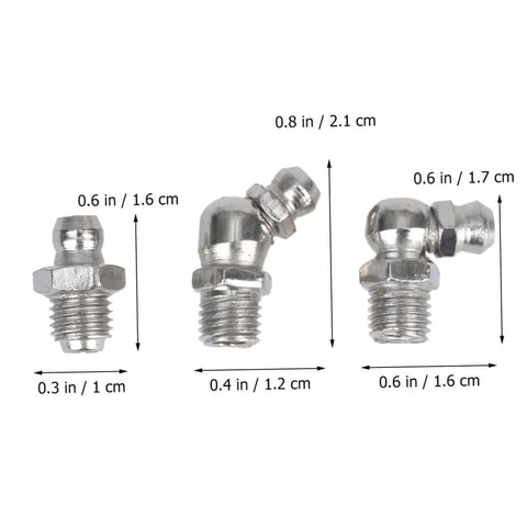 Heavy Duty 45 Piece Grease Fitting Assortment Kit With M8x1 Straight 90 Degree And Bend Zerk Fittings Steel Construction