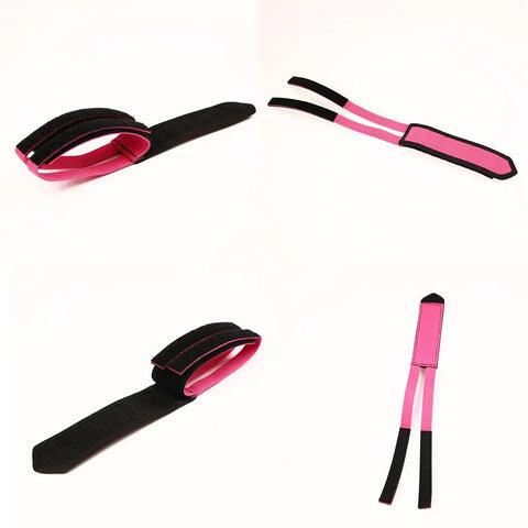 Universal Bike Pedal Straps With Nylon Tape Easy Install Toe Pedal Straps For Secure Foot Grip, 470 mm, black/pink