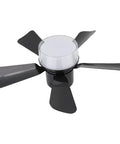 Fafeicy Ceiling Fan Lamp with Light, Dimmable 3 Color Temperatures Quiet, black fan blades with clear light fixture.
