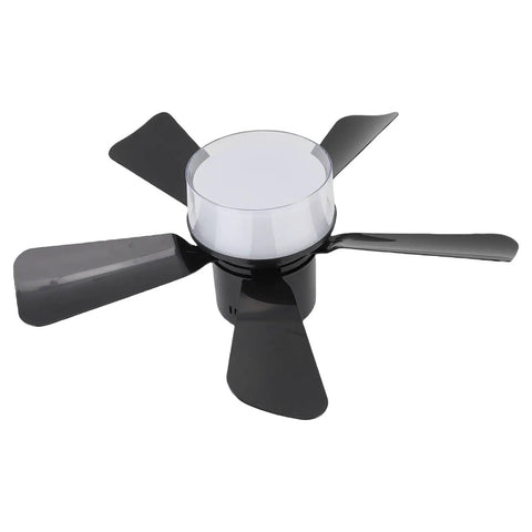 Fafeicy Ceiling Fan Lamp with Light, Dimmable 3 Color Temperatures Quiet, black fan blades with clear light fixture.