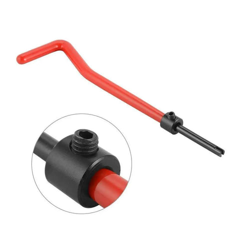 Close-up of installation tool from 30 Piece Metric Thread Repair Kit With Helicoil Threaded Inserts And Installation Tool For M3 M4 M7 M9 M11 Threads Car Pro Coil Tool For Vehicle And Shop Repairs.