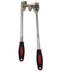 Heavy Duty Manual Cable Bender With Smooth Ratcheting Lever And Zero To One Eighty Degree Flex Range For Ten Kilovolt Copper Wire tool with ergonomic handles.