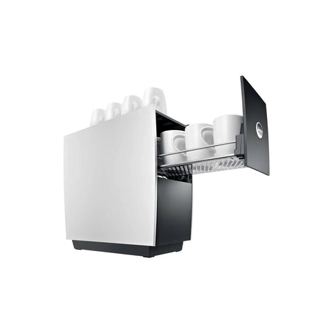 Electric Coffee Cup Warmer In Matte Black Keeping Your Favorite Mugs Toasty At A Constant 131 Degrees Fahrenheit with six cappuccino cups.
