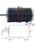 Badass 4575 DC Motor Packs A Permanent Magnet Punch with red wiring for DIY builds, 12 or 24 volts, 4000 or 8000 RPM.