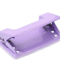 Two Hole One Quarter Inch Paper Punch for Office and Home, durable purple metal puncher with eight sheet capacity, desk accessory