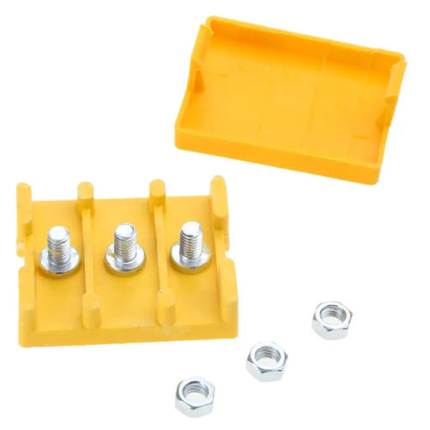 Bright Yellow 3-Wire E-Bike Motor Phase Wire Connector Junction Box For Controllers, Battery Cables, And Terminal Blocks - High-visibility bakelite build