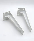 Bulletproof Pair Of Heavy Duty Retro Shelf Brackets Rock Solid Triangle Corner Supports For Diy Open Shelves And Wall Mounts In Kitchen Bedroom Garage 19 7 Inches White, two white iron brackets.