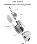 Set of 2 Frameless Glass Cabinet Door Hinges for Bathrooms showing metal parts and anti-slip gasket