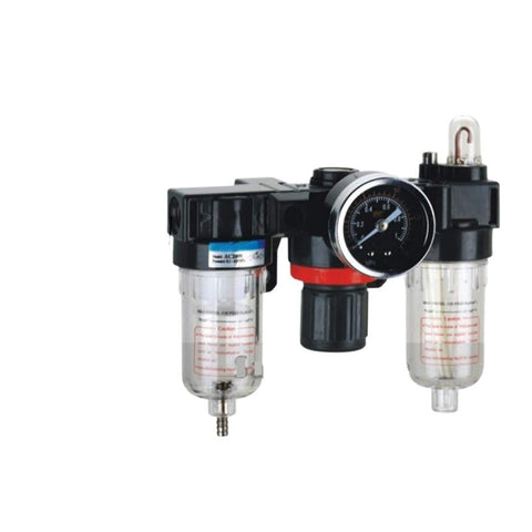 Pro Grade Air Filter Regulator Lubricator FRL Unit With Auto Drain In One Quarter Three Eighth And One Half Inch Lines BC3000 A