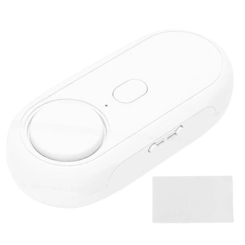 Glass Break Alarm Sensor 65-120 dB Range With Adjustable Sensitivity, Vibration Detector For Home Security Doors, No Brainer Install Anti Theft Alarm System, Real Time Alerts, Reduces False Alarms, Perfect For Windows And Doors, white adhesive unit