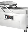 Pro Level Automatic Vacuum Food Sealer With Heavy Duty Dual Pump System Keeps Food Fresh Way Longer And Sends Freezer Burn Packing Top Shelf Stainless Steel Machine, large size with dual pumps.
