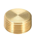 Close-up of Three Fourths Inch NPT Brass Pipe Plug With Counter Sunk Internal Hex Head, DIY-friendly plumbing fitting