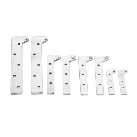 Two Pack Ball Bearing Door Hinges For Inset Doors, Stainless Steel Pivot Knife Hinges, 360 Degree Rotating Offset Hinges With Built In Dampers, L64mm Length 1.5mm Thick, shown stacked