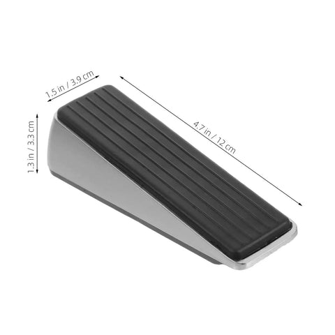 Heavy Duty Door Stop Wedge Stopper 2-Pack For Home, Office, And Apartment Safety with zinc alloy and rubber design shown