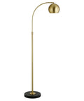 Arc Floor Lamp In Brass And Blackened Bronze For Living Room Bedroom Office And Dining Areas With Adjustable Head Two Tone Modern