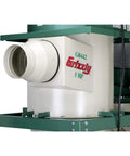 Heavy Duty 5 Horsepower Cyclone Dust Collector keeping your garage drop dead clean with detailed view of exhaust port.