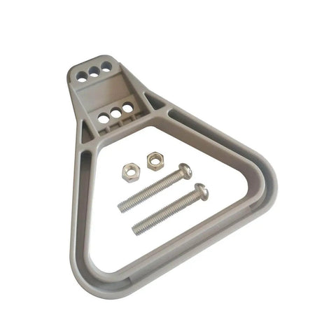 Rock Solid Professional Grade 350 Amp Connector Handles For Electric Forklifts And Solar Panels Hella Durable grey plastic grip with bolts.